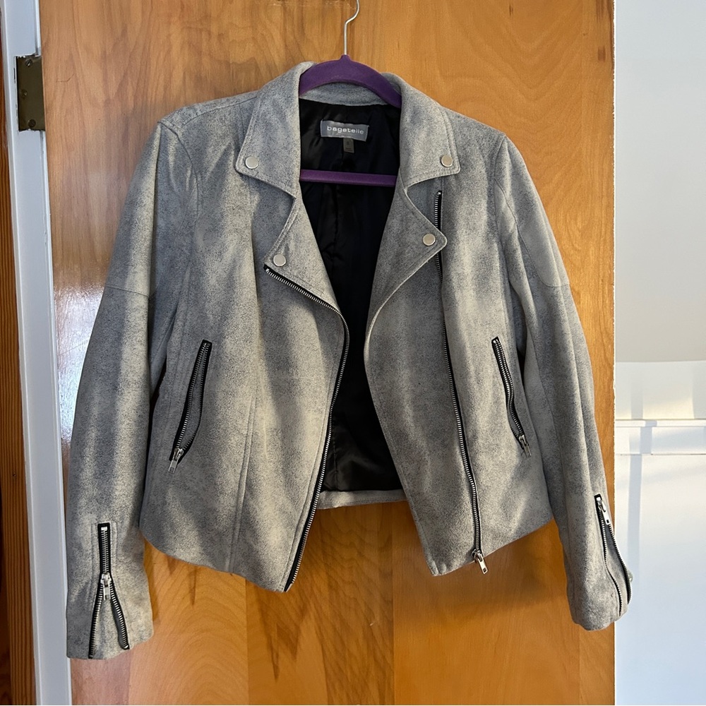 Women's Gray Moto Jacket